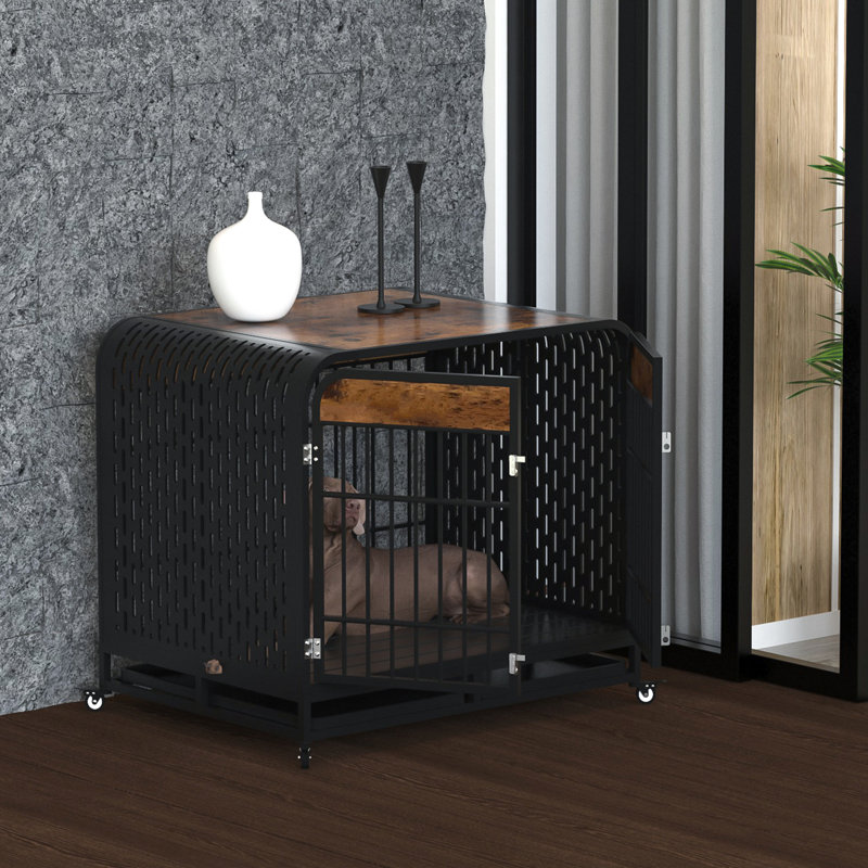 Tucker Murphy Pet™ Heavy Duty Dog Crate Wooden Dog Cage Furniture With Tabletop For Small Medium
